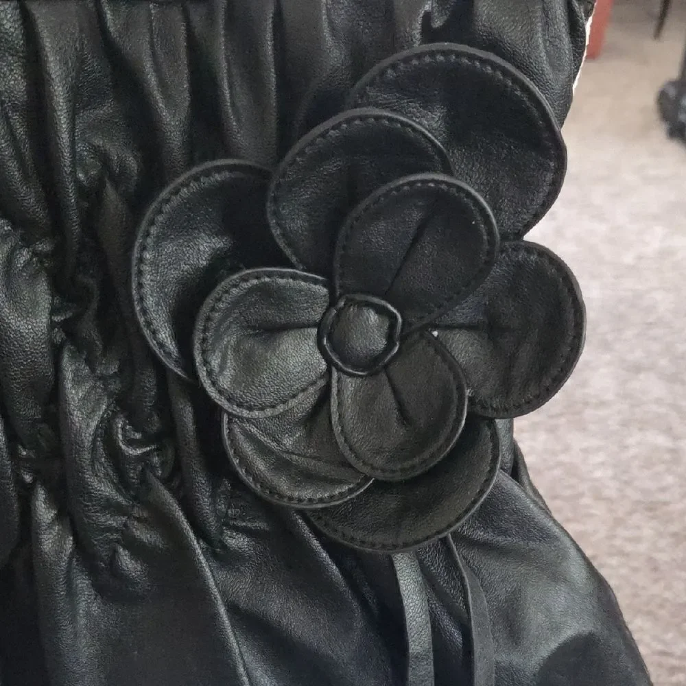 Vintage Black Vegan Shoulder Bag